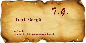 Tichi Gergő névjegykártya